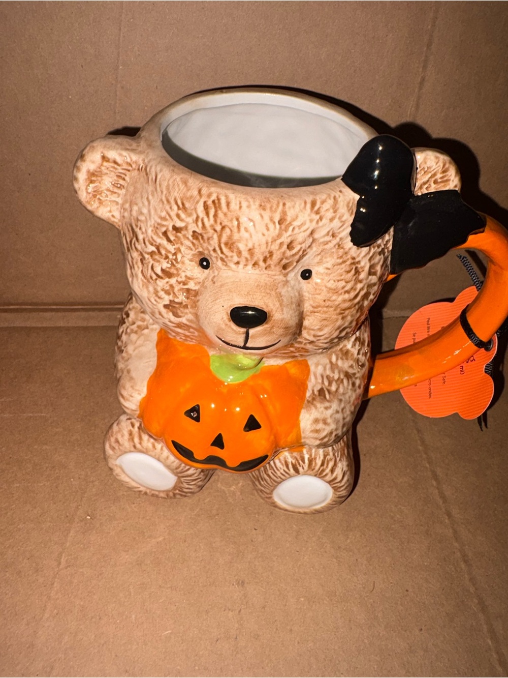 Creepy Critters Bear Holding Pumpkin Halloween Mug Brand New Summerween